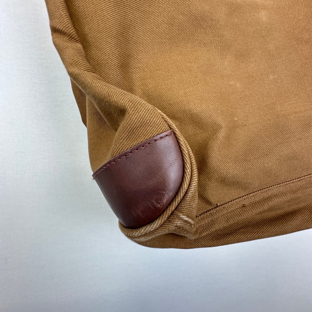 J.Crew Canvas Leather Weekender Duffel Brown Khaki Travel Bag OS - Picture 8 of 16